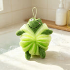 CouldNook Animal Bath Pouf - Braided Character Flower Design