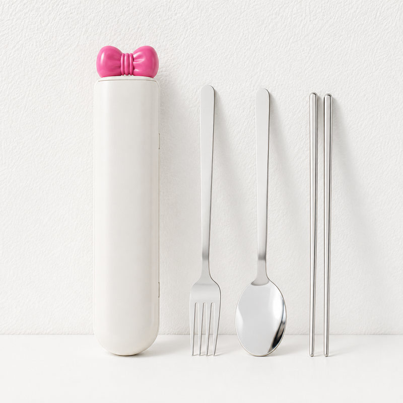 CouldNook Portable Cutlery Set - Spoon Fork Chopsticks and Tube Case