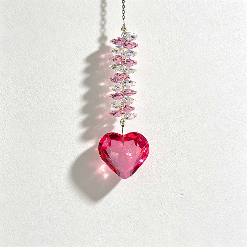 CouldNook Heart Suncatcher - Pendant Colors And Spiral Bead Arrangement