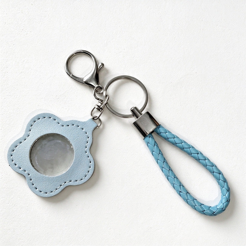 Flower Mirror Keychain with Braided Loop Strap