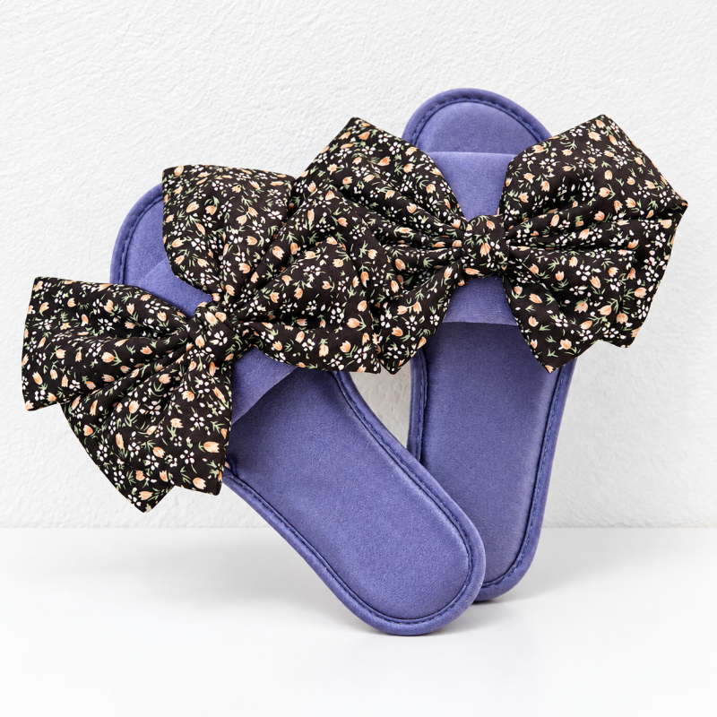 CouldNook Floral Bow Slippers - Seven Satin-Look Colors Collection
