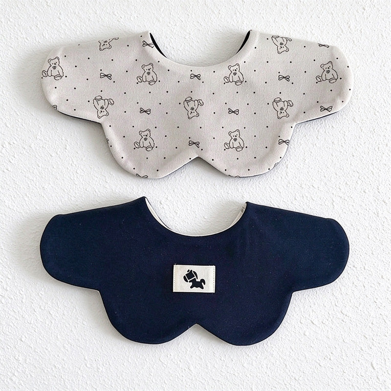 Reversible Scalloped Baby Bib in Assorted Prints
