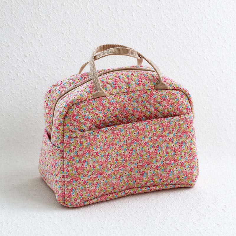 CouldNook Floral Quilted Storage Bag - Twin Handles And Front Pocket