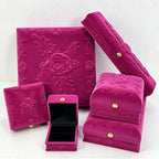 CouldNook Floral Jewelry Presentation Box - Raised Rose Pattern and Hinged Lid