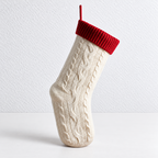 CouldNook Cable Knit Christmas Stocking - Ribbed Foldover Cuff