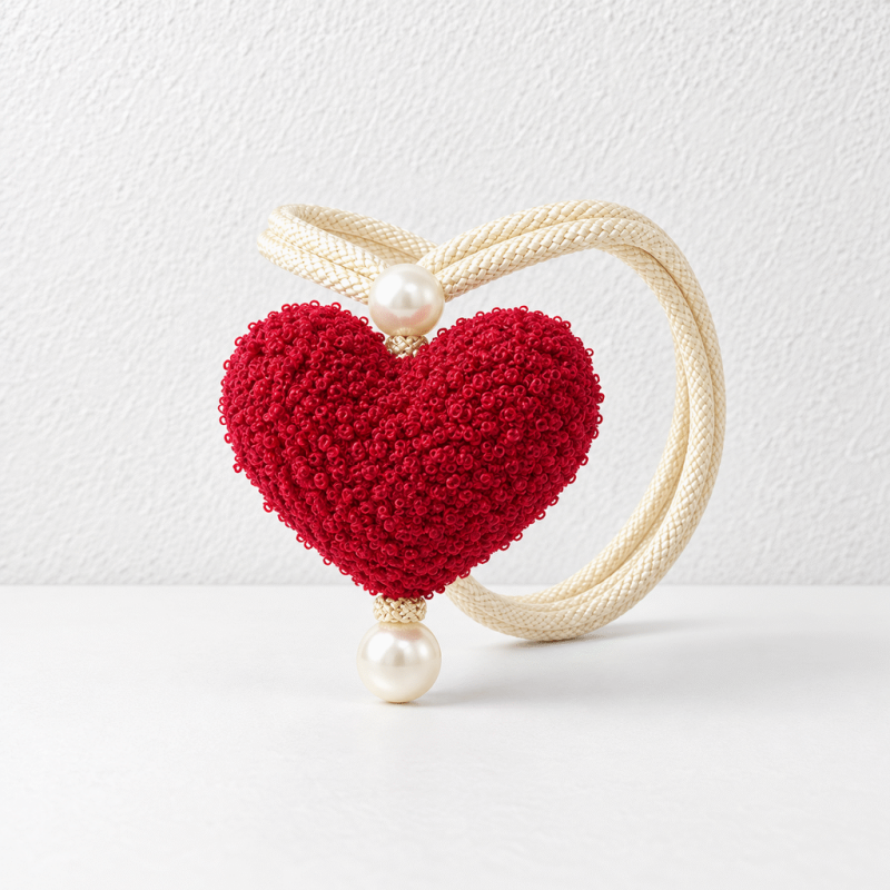 CouldNook Heart Curtain Tieback - Plush Pendant and Beads