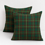 CouldNook Seasonal Pattern Cushion - Plaid Checks And Raised Festive Motifs