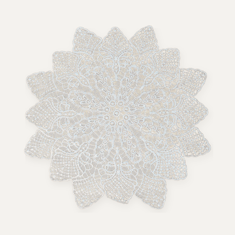CouldNook Round Embroidered Lace Placemat - Floral Design Size Range