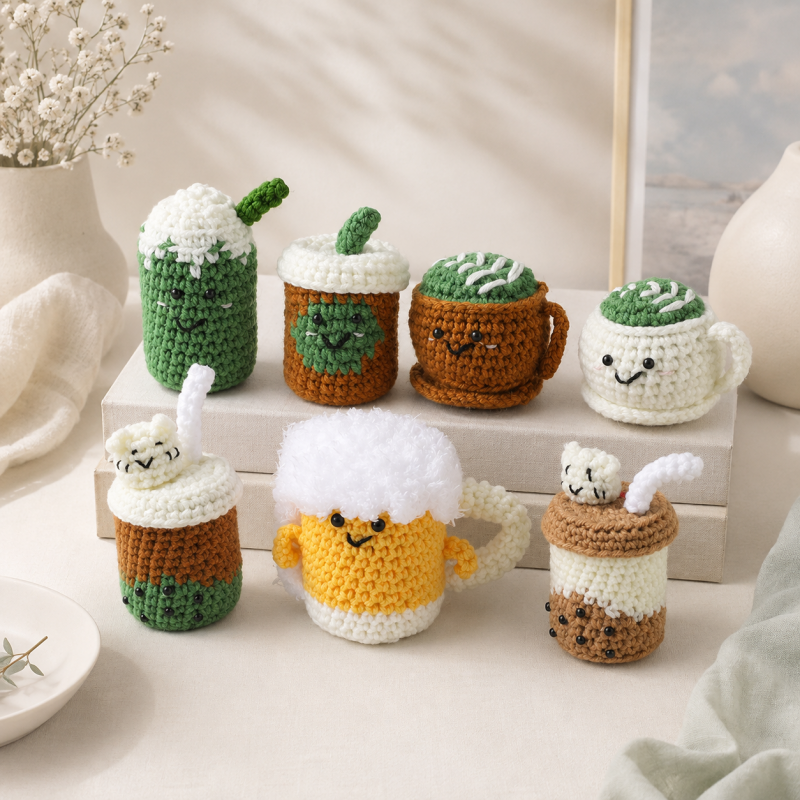 CouldNook Yarn Drink Cup Ornament - Assorted Topping Details