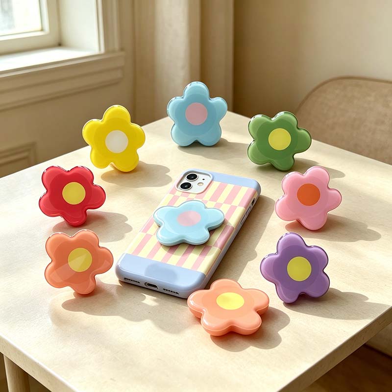 CouldNook Flower Adhesive Phone Grip - Colorful Raised Petal Design