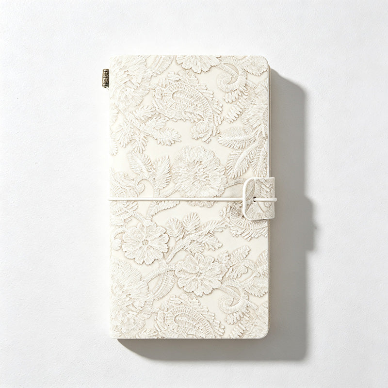 CloudNook 3-in-1 Embossed Floral A6 Notebook‑Refillable Vintage Journal
