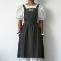 CouldNook Gathered Waist Work Apron - Twin Patch Pockets
