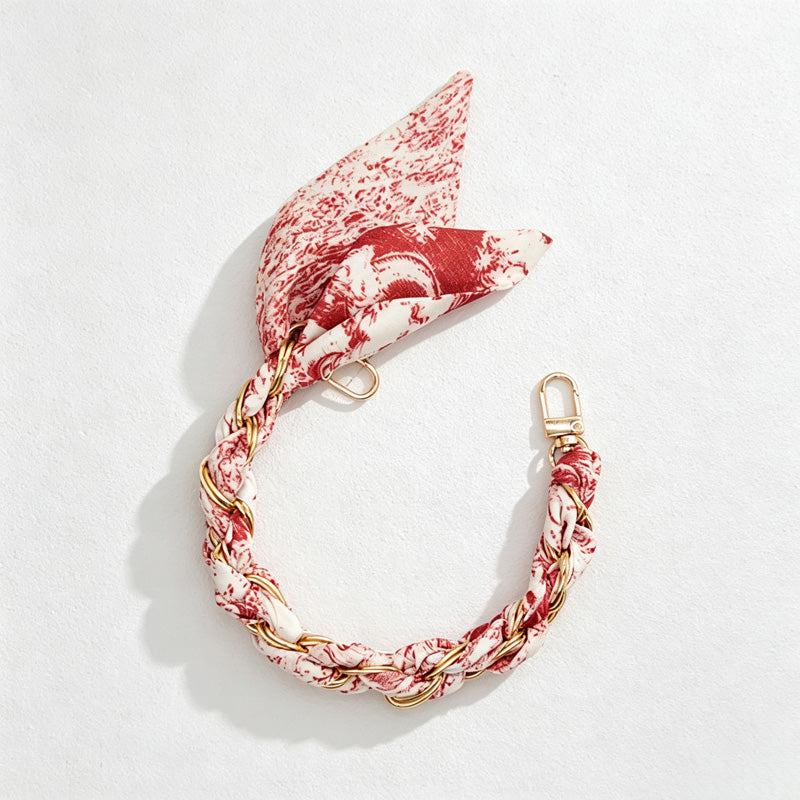 CouldNook Mixed Print Scarf Phone Wrist Strap - Braided Loop