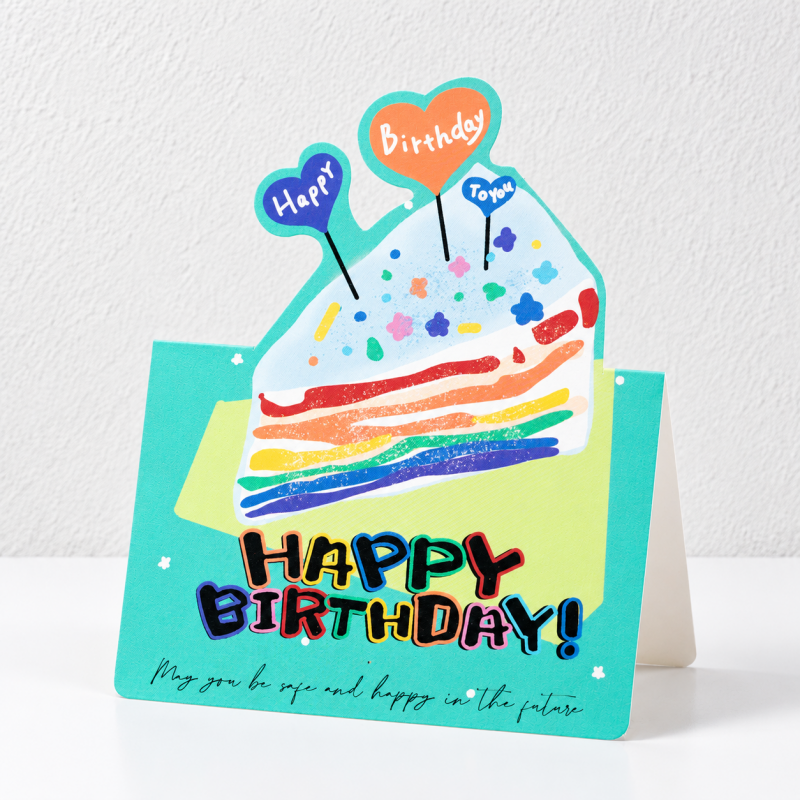 CouldNook Shaped Birthday Card - Colorful Cutout Tops and Cheerful Printed Greetings