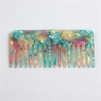 CouldNook Rectangular Marble Acetate Comb‑Wide Tooth Hair Comb