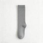 CouldNook Solid Knee-High Socks - Smooth Body And Broad Upper Band