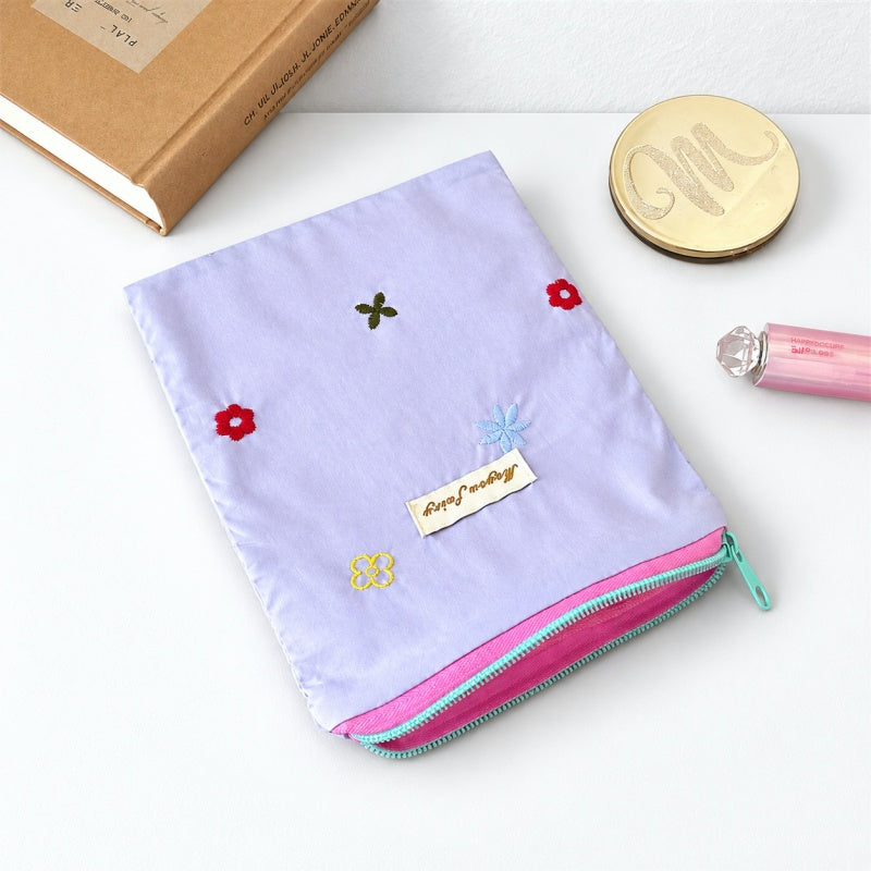 CouldNook Embroidered Flower Makeup Pouch - Pastel Panels