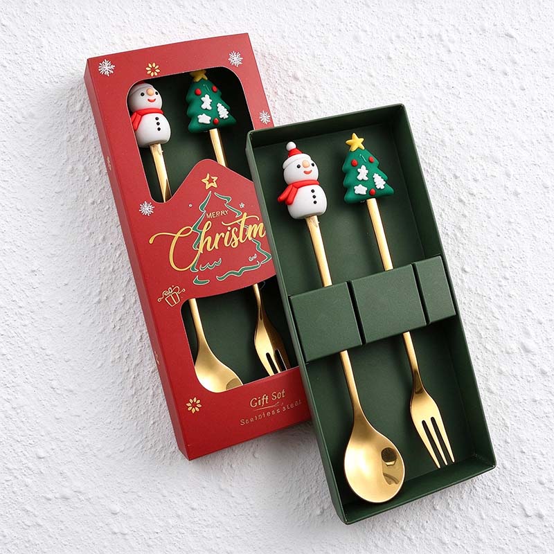 CouldNook Christmas Cutlery Set - Character Tops and Decorative Charm Designs