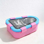 CouldNook Rounded Triangle Lunch Box - Divided Insert and Bright Clip Details