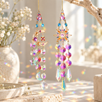 CouldNook Jeweled Suncatcher - Decorative Motifs and Faceted Glass Hanging Drops