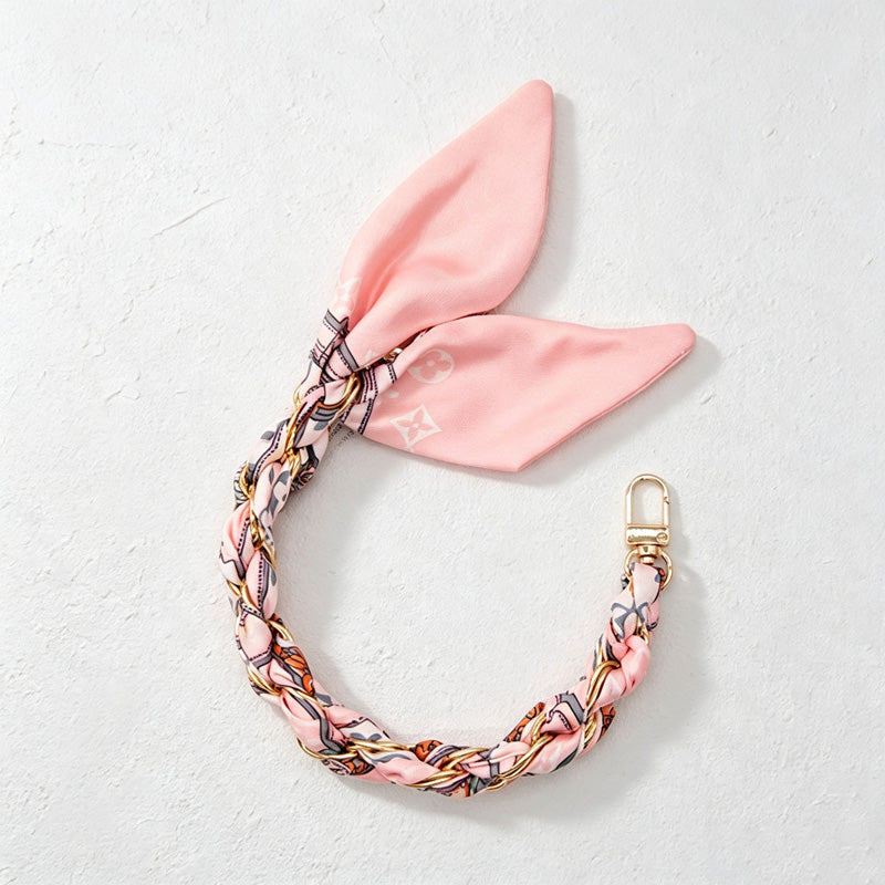 CloudNook Silk Scarf Phone Wrist Strap‑Braided Anti‑Lost Lanyard