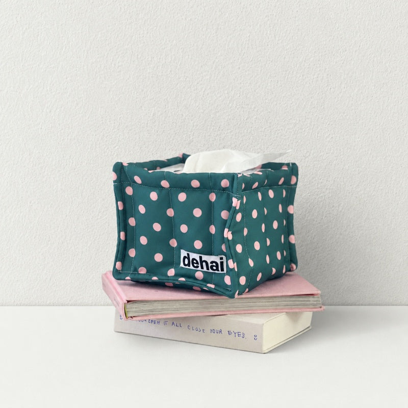 CouldNook Polka Dot Quilted Fabric Storage Basket - Open Top