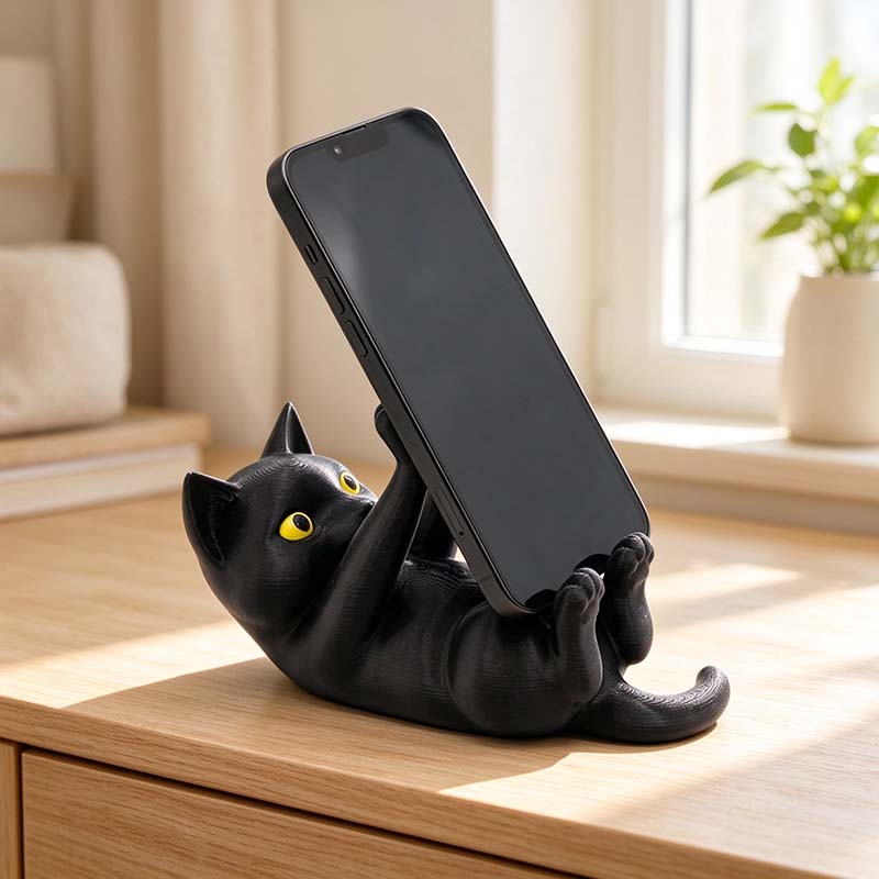 CouldNook Cat Phone Stand - Reclining Raised Paws