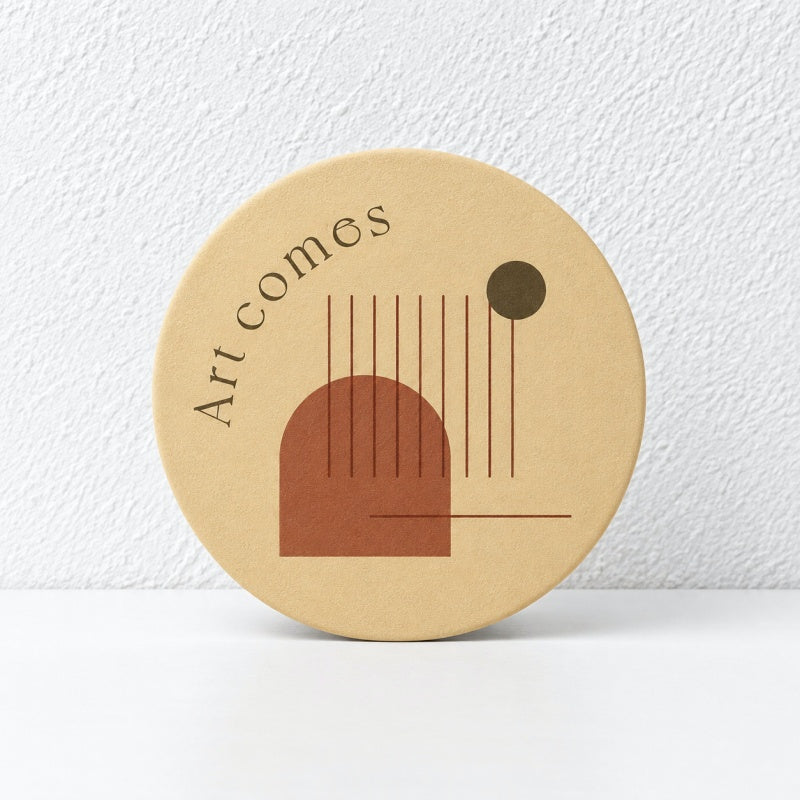 CouldNook Round Patterned Coaster - Gingham and Illustrated Table Designs