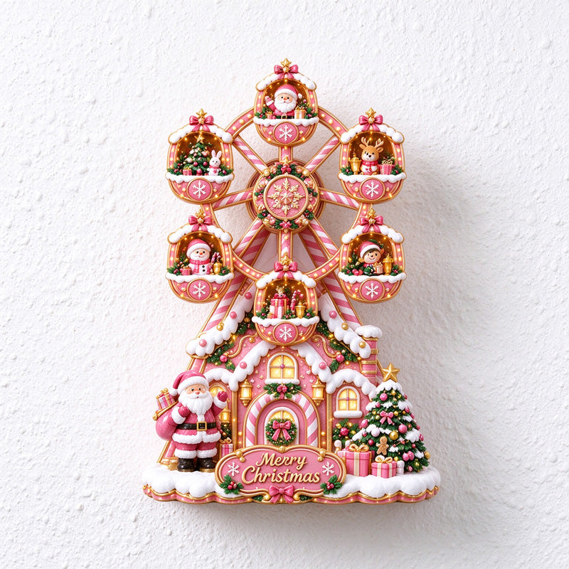 Christmas Windmill and Ferris Wheel Refrigerator Magnets