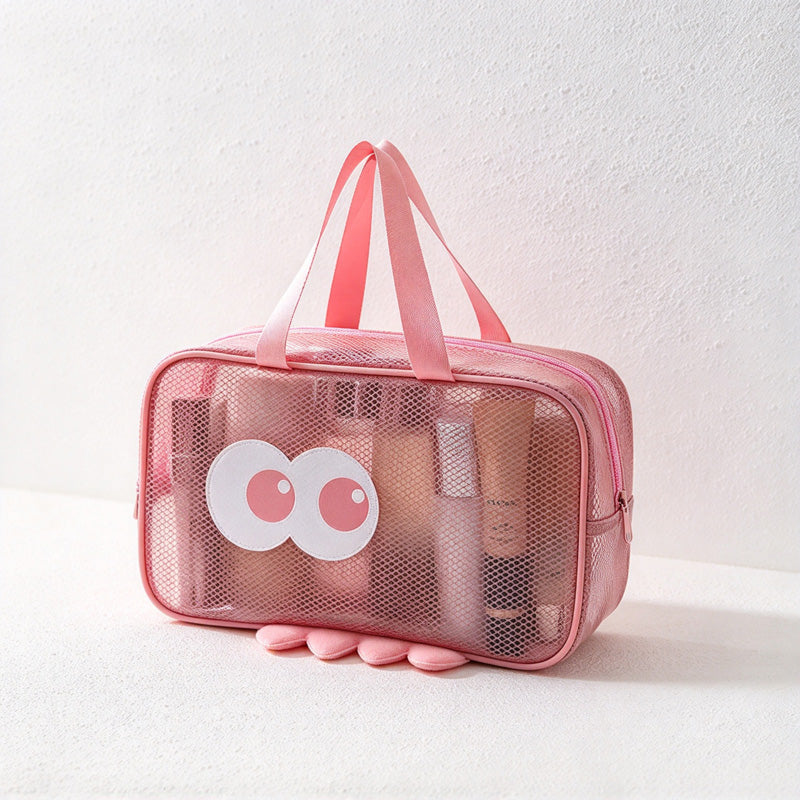CouldNook Big Eye Toiletry Bag - See-Through Panels And Character Details