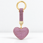 CouldNook Heart Keychain - Rhinestone-covered Shape and Matching Short Strap