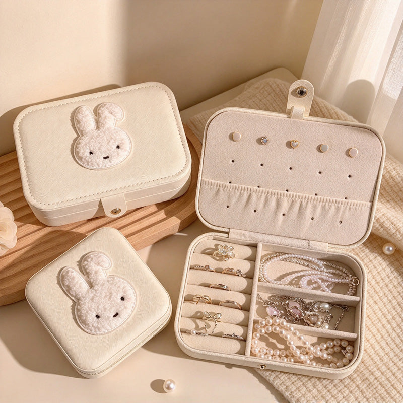 CouldNook Rabbit Jewelry Box - Textured Applique and Divided Interior