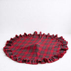 CouldNook Ruffled Christmas Tree Skirt - Patterned Fabric And Gathered Border