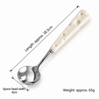 Cheese-Pattern Flatware - Ceramic Handles and Polished Heads