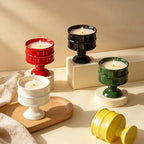 CouldNook Pedestal Scented Candle - Banded Vessel And Rounded Raised Base