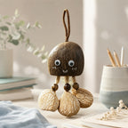 CouldNook Animal Face Seed Shell Bag Charm - Loop Clasp Attachment