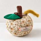 Apple Bag Charm - Floral Fabric and Hanging Ring