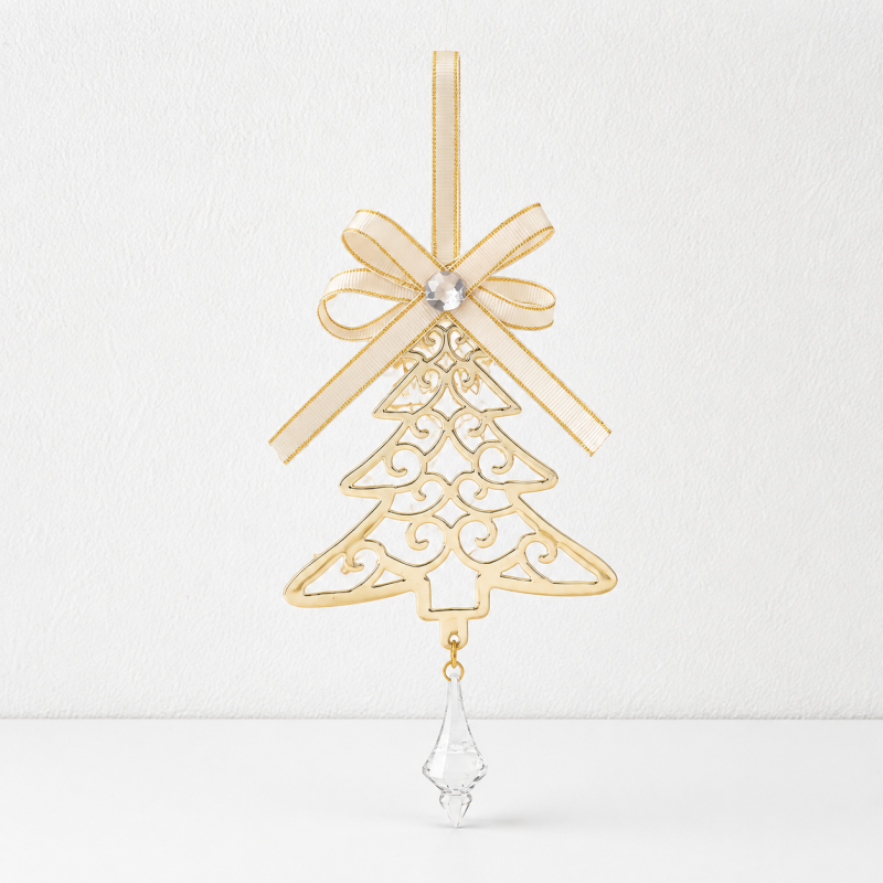 CouldNook Christmas Iron Hanging Ornament - Cutout Shapes and Ribbon Bow