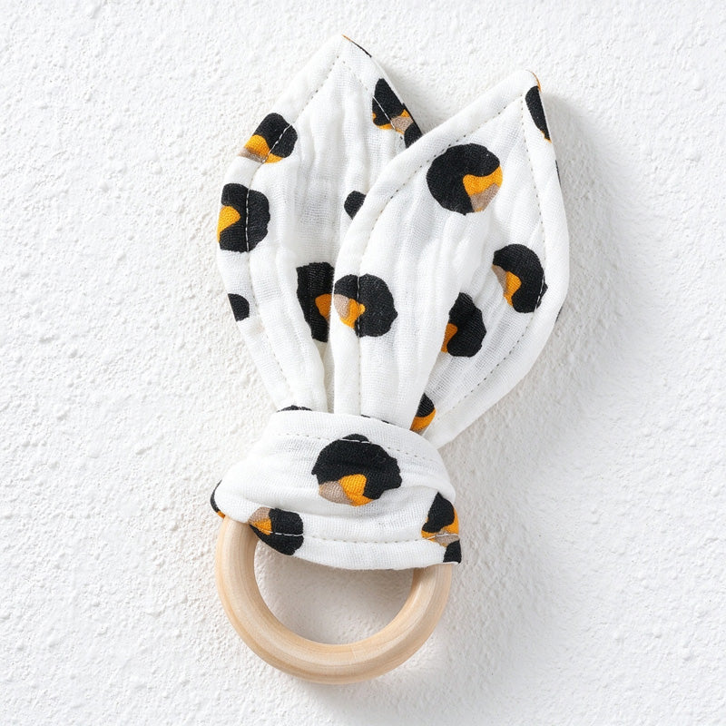 Bunny Ear Teething Ring with Cotton Fabric