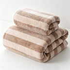 CouldNook Striped Plush Towel - Hand and Bath Sizes