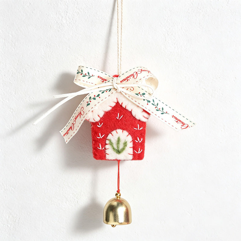 CouldNook Christmas Hanging Ornament - Layered Bow and Bell Detail
