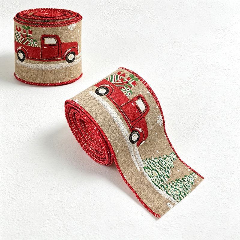 CouldNook Christmas Decorative Ribbon - Printed Woven Ribbon Seasonal Tree Display