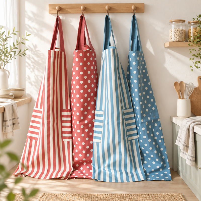 CouldNook Cross-Back Apron - Striped and Dot Color Options