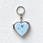 CouldNook Heart Mirror Keychain - Patterned Hinged Cover