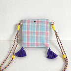 CouldNook Tassel Phone Crossbody Bag - Patterned Fabric And Colorful Cord