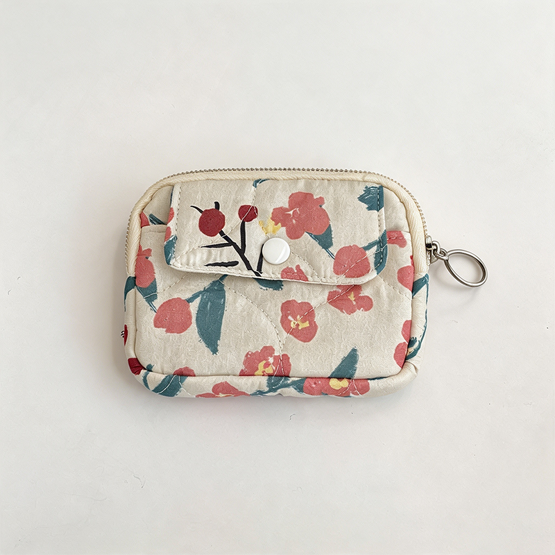 CloudNook Quilted Print Coin Purse‑Multi‑Pattern Card Wallet