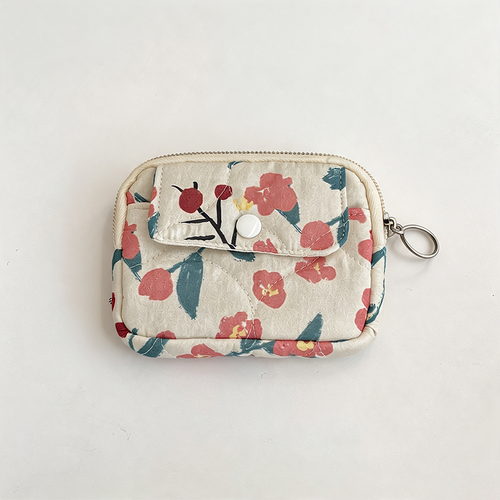 CloudNook Quilted Print Coin Purse‑Multi‑Pattern Card Wallet