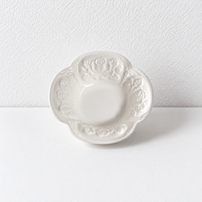 CouldNook Floral Dipping Dish - Embossed Scalloped Rim