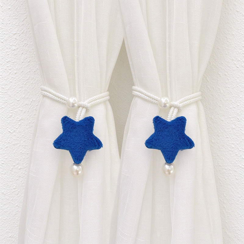 Star Curtain Tieback with Pearl-Like Bead Details