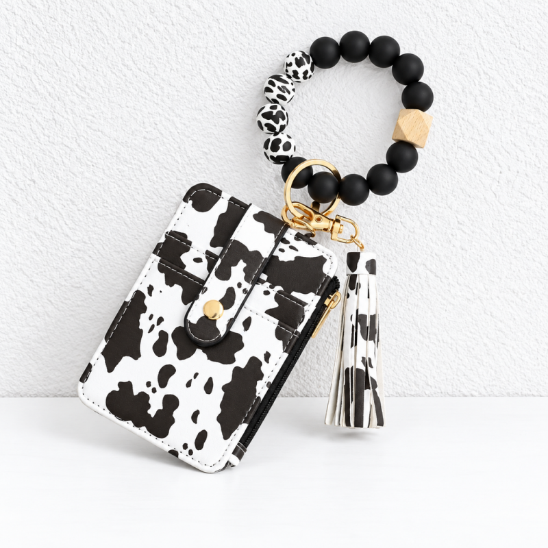 CouldNook Wristlet Card Wallet - Beaded Loop and Coordinating Tassel Detail
